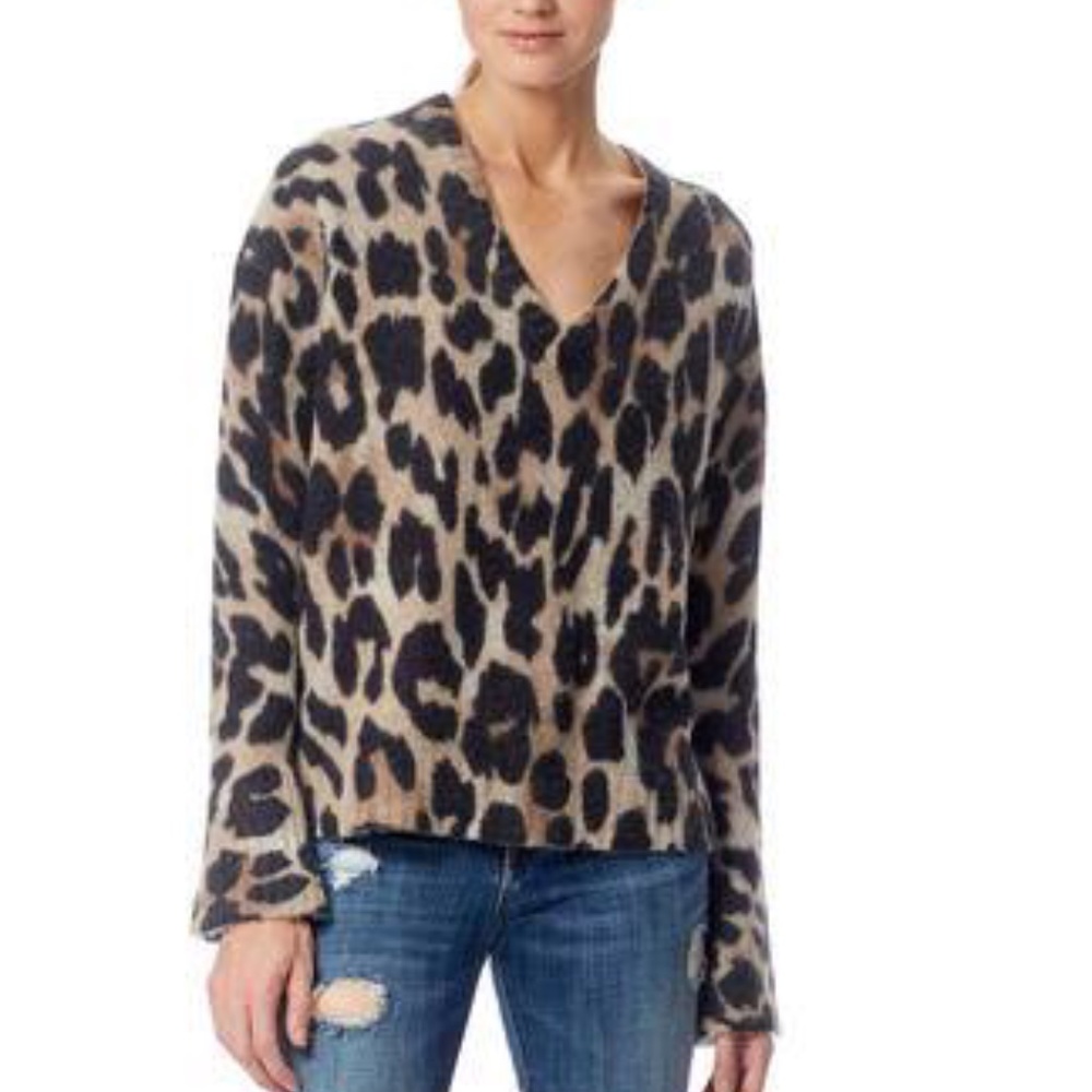 360 Cashmere Geraldine Sweater Leopard Size M - Picture 13 of 13